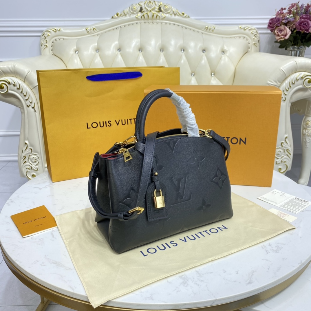 Louis Vuitton PETIT PALAIS Tote Bag Monogram Empreinte M58916 Noir